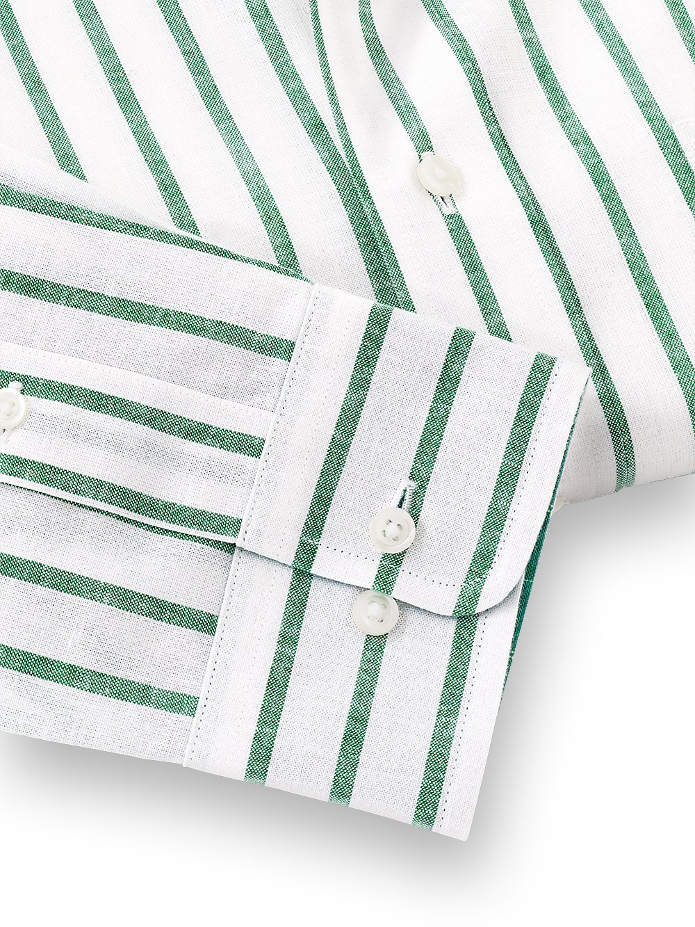 Alternate Image of Non-iron Cotton/linen Stripe Dress Shirt With Contrast Trim-3