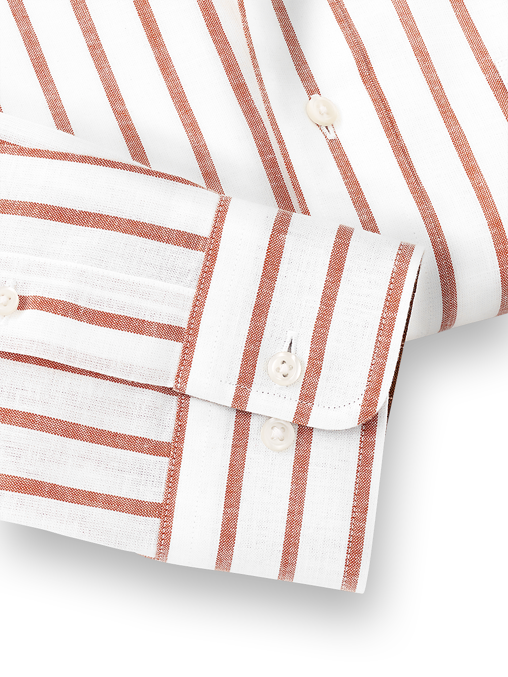 Alternate Image of Non-iron Cotton/linen Stripe Dress Shirt With Contrast Trim-3