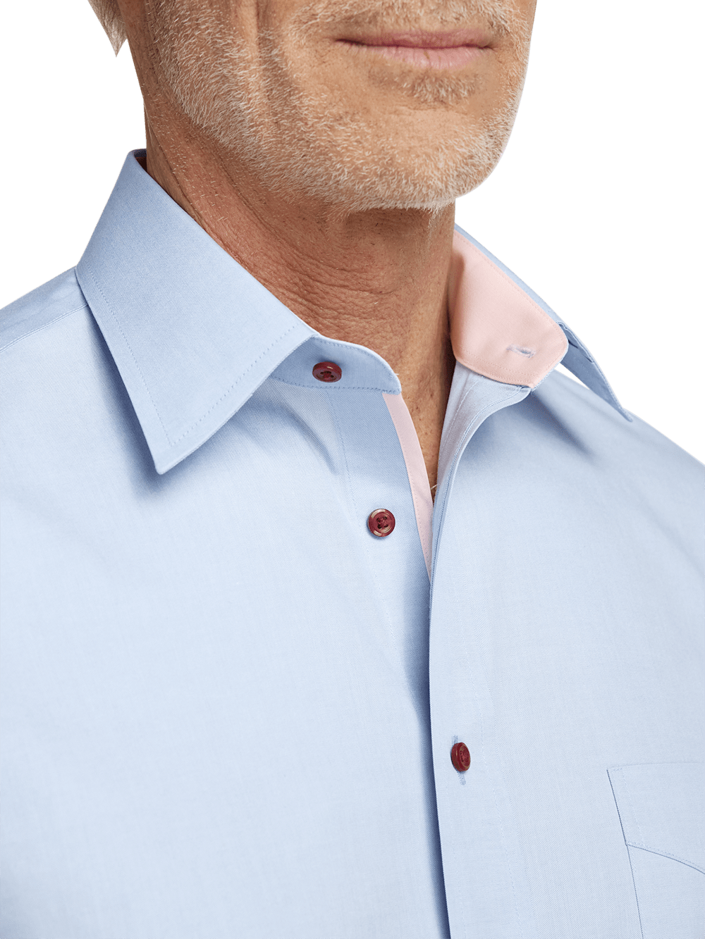 Alternate Image of Non-iron Cotton Solid Dress Shirt With Contrast Trim-2