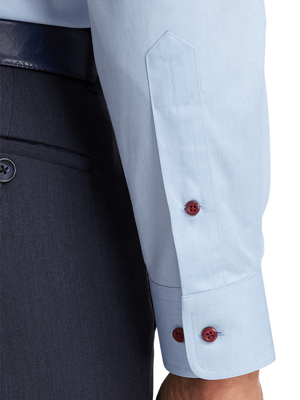 Alternate Image of Non-iron Cotton Solid Dress Shirt With Contrast Trim-3