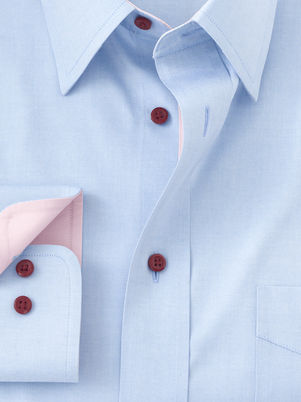 Alternate Image of Non-iron Cotton Solid Dress Shirt With Contrast Trim-5