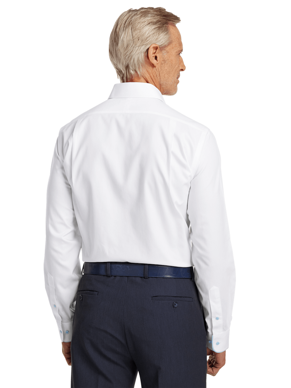 Alternate Image of Non-iron Cotton Solid Dress Shirt With Contrast Trim-4