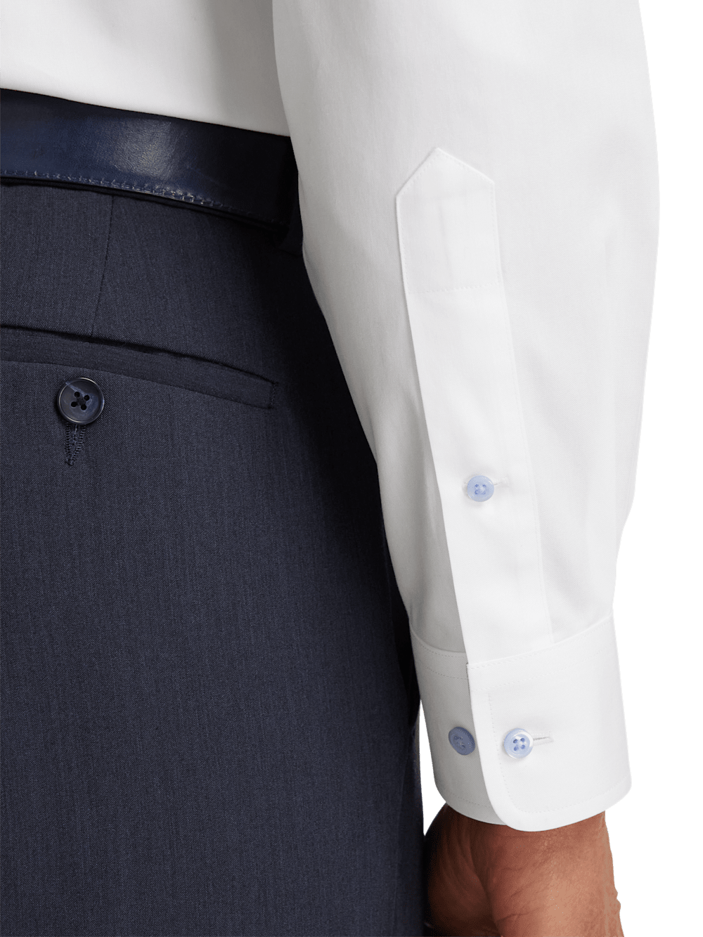 Alternate Image of Non-iron Cotton Solid Dress Shirt With Contrast Trim-3