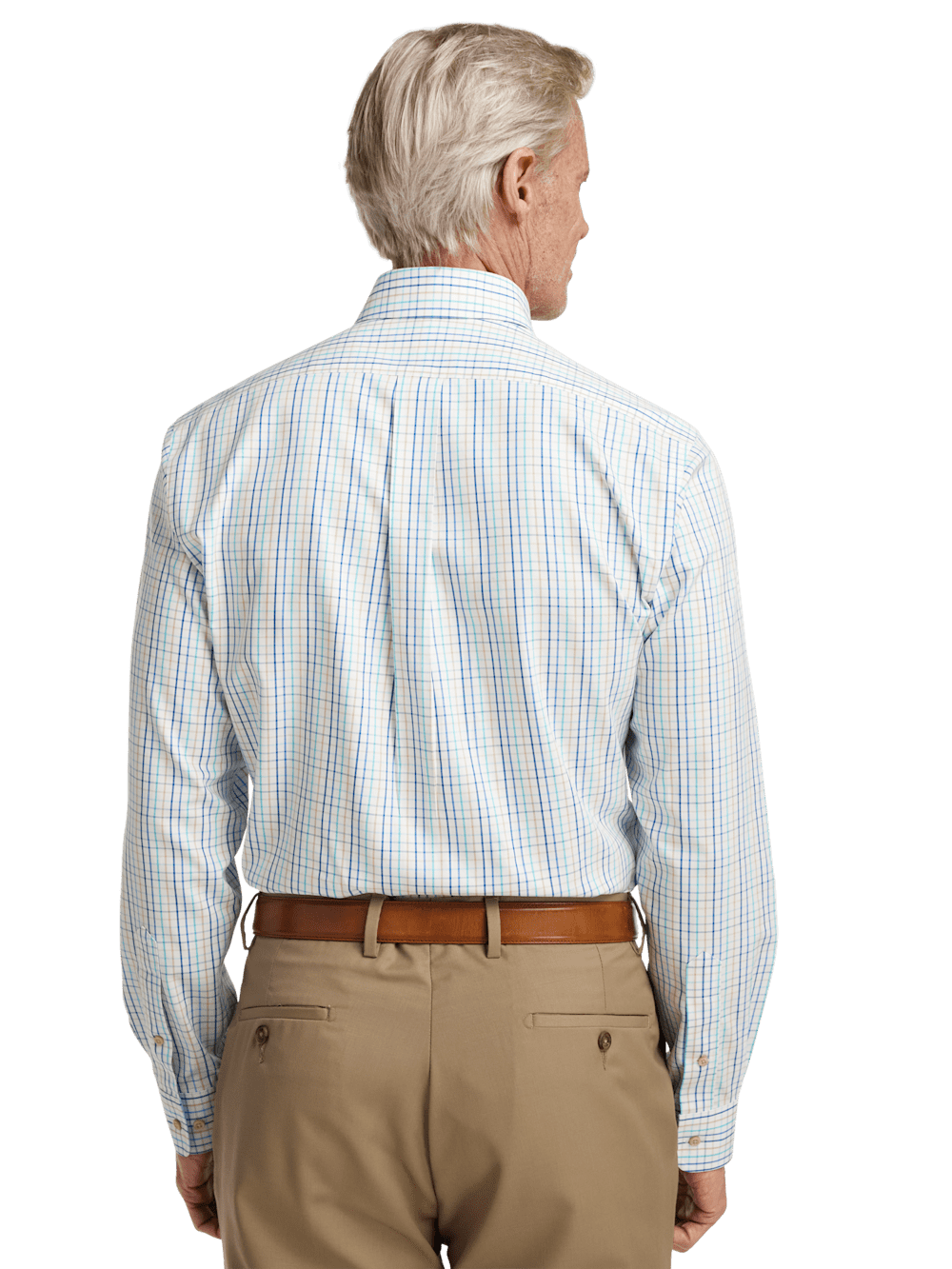 Alternate Image of Non-iron Cotton Check Dress Shirt With Contrast Trim-4