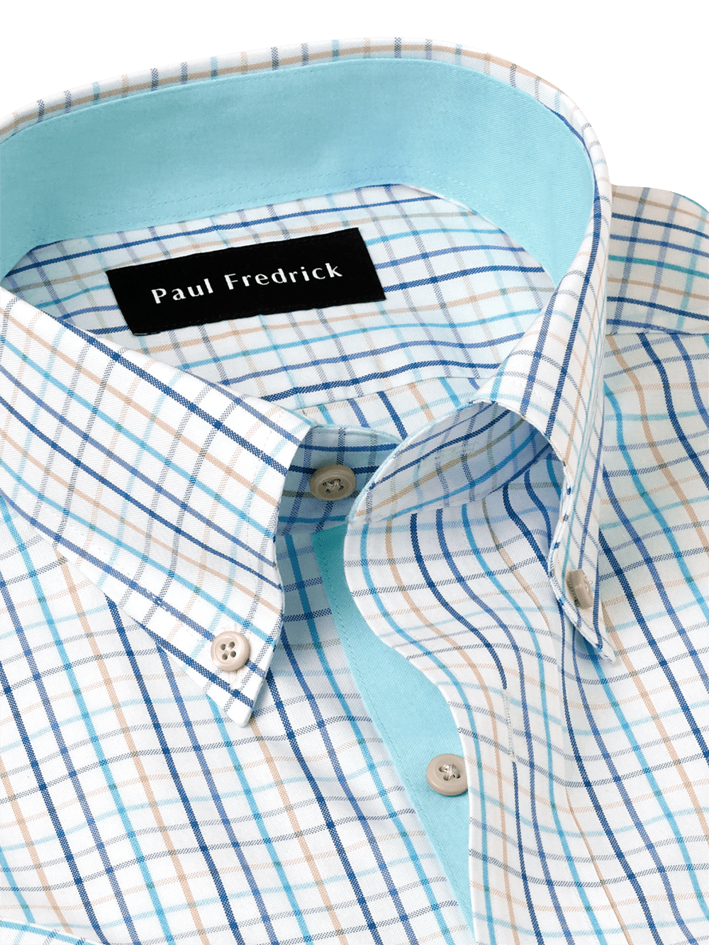 Alternate Image of Non-iron Cotton Check Dress Shirt With Contrast Trim-6
