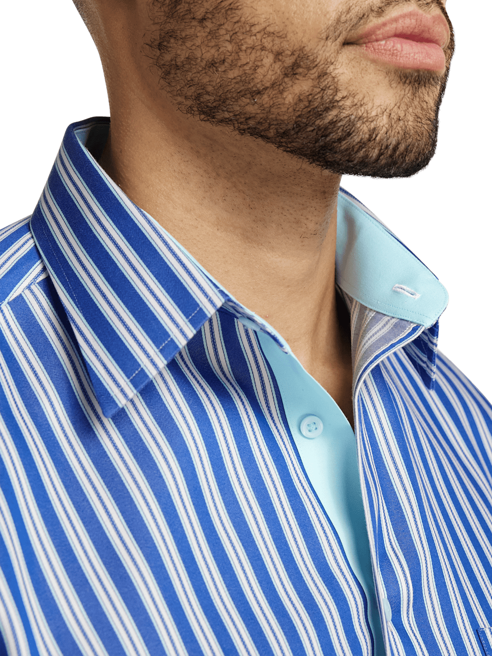 Alternate Image of Non-iron Cotton Stripe Dress Shirt With Contrast Trim-2