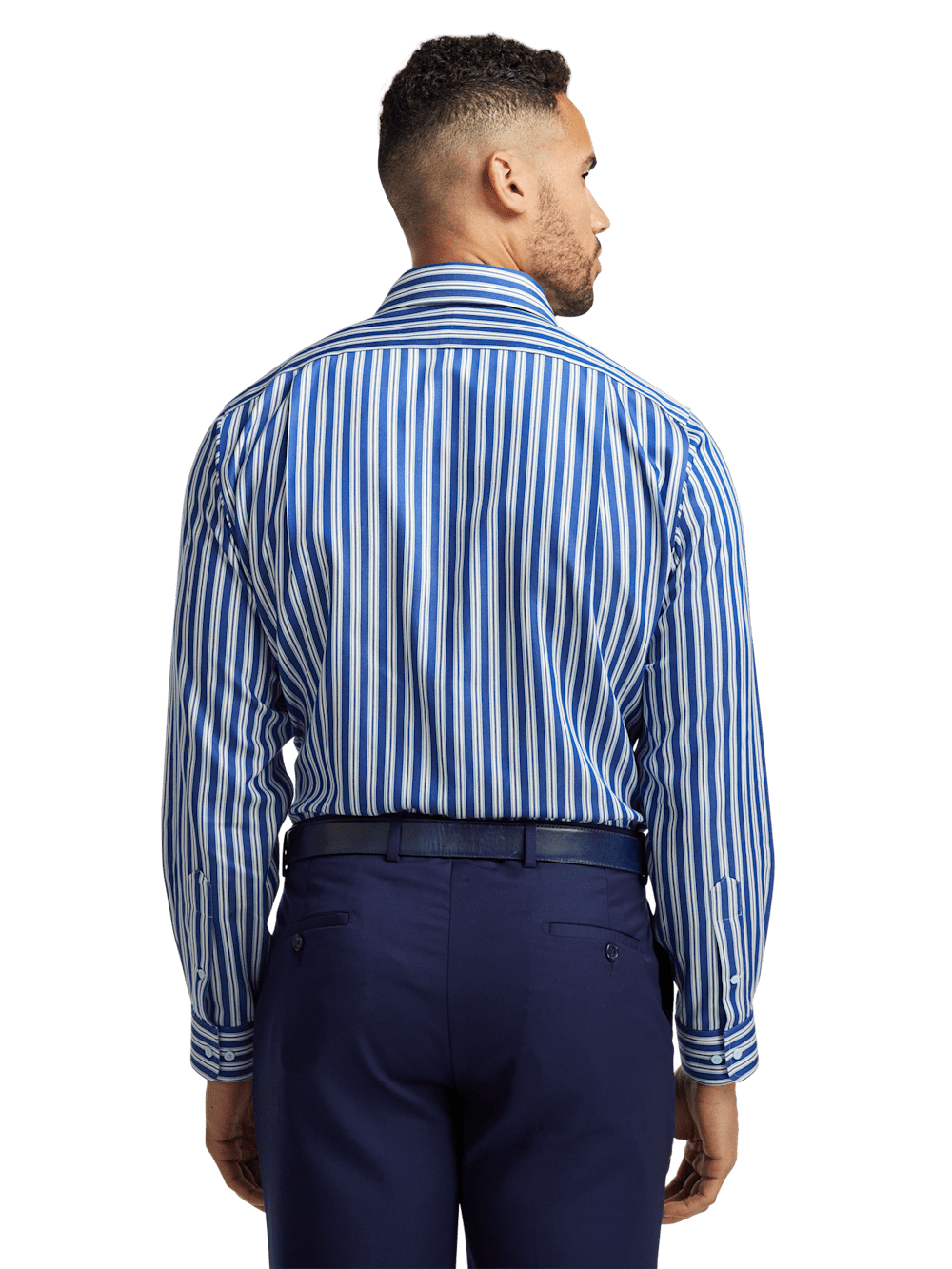Alternate Image of Non-iron Cotton Stripe Dress Shirt With Contrast Trim-4