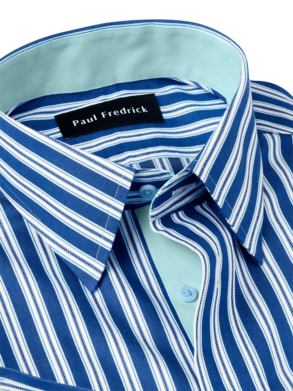 Alternate Image of Non-iron Cotton Stripe Dress Shirt With Contrast Trim-6