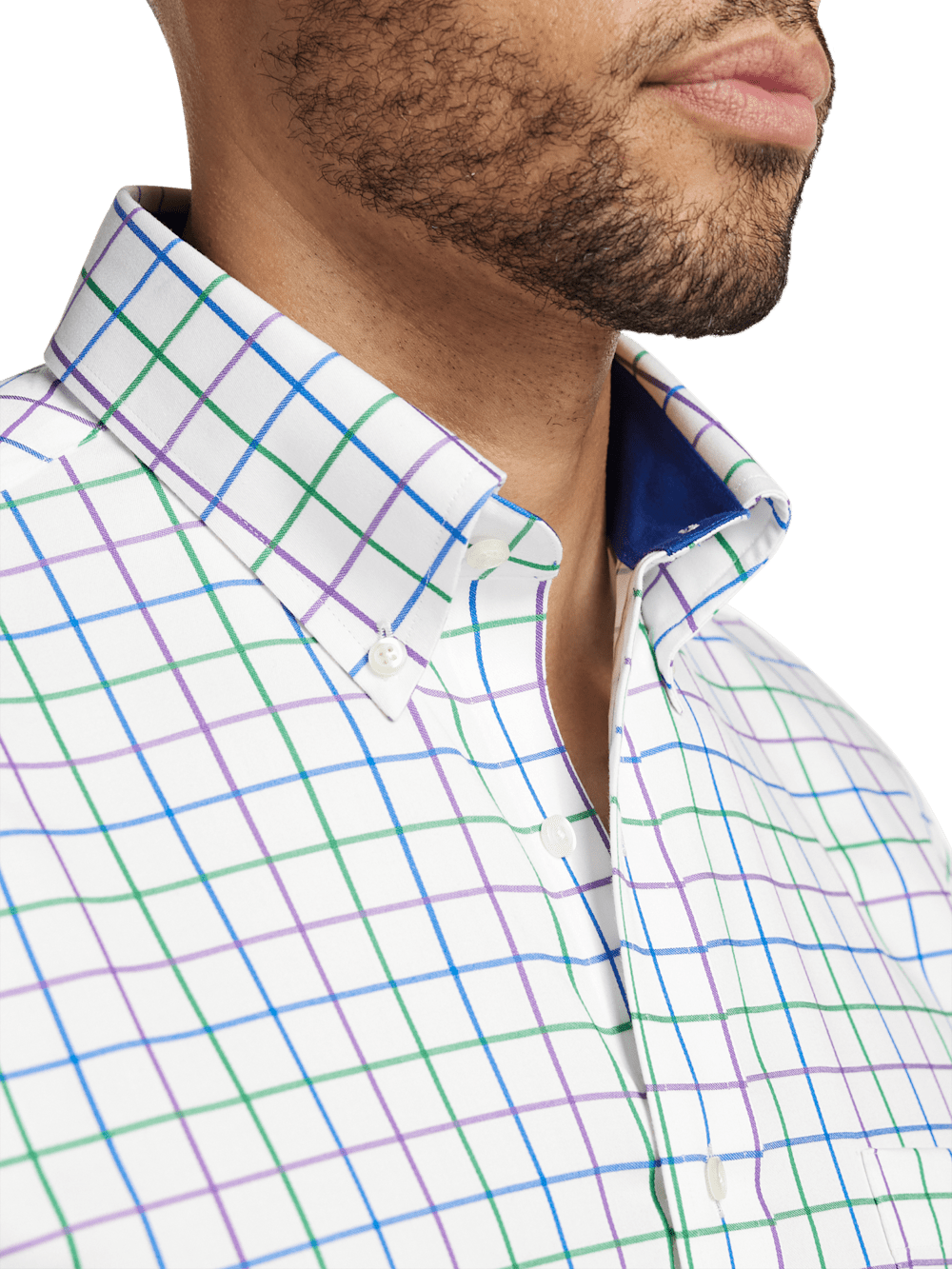 Alternate Image of Non-iron Cotton Check Dress Shirt With Contrast Trim-2