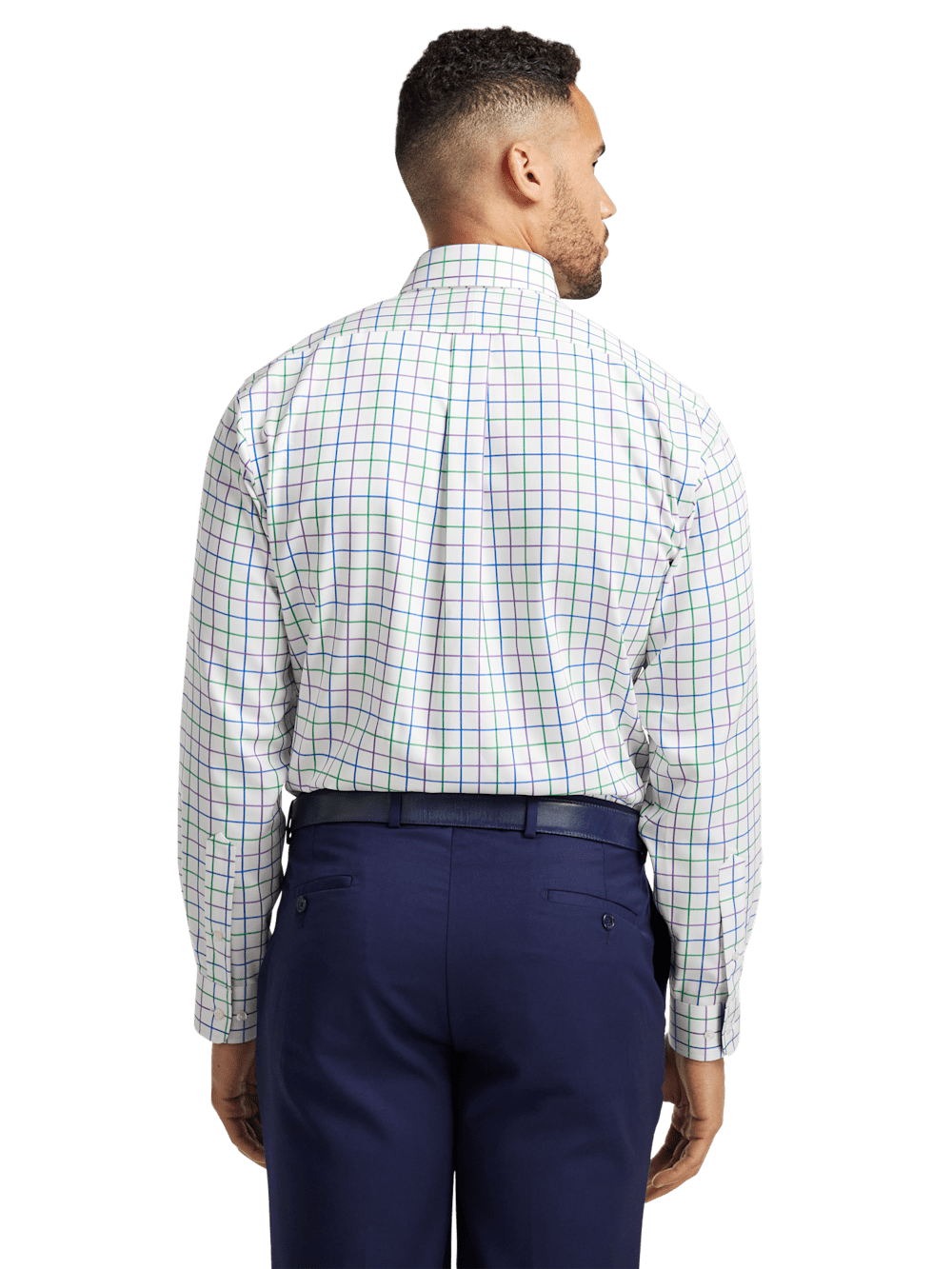 Alternate Image of Non-iron Cotton Check Dress Shirt With Contrast Trim-4