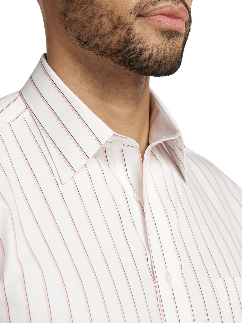 Alternate Image of Non-iron Cotton Stripe Dress Shirt With Contrast Trim-2