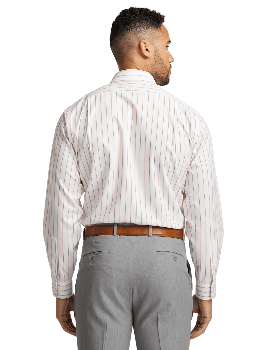 Alternate Image of Non-iron Cotton Stripe Dress Shirt With Contrast Trim-4