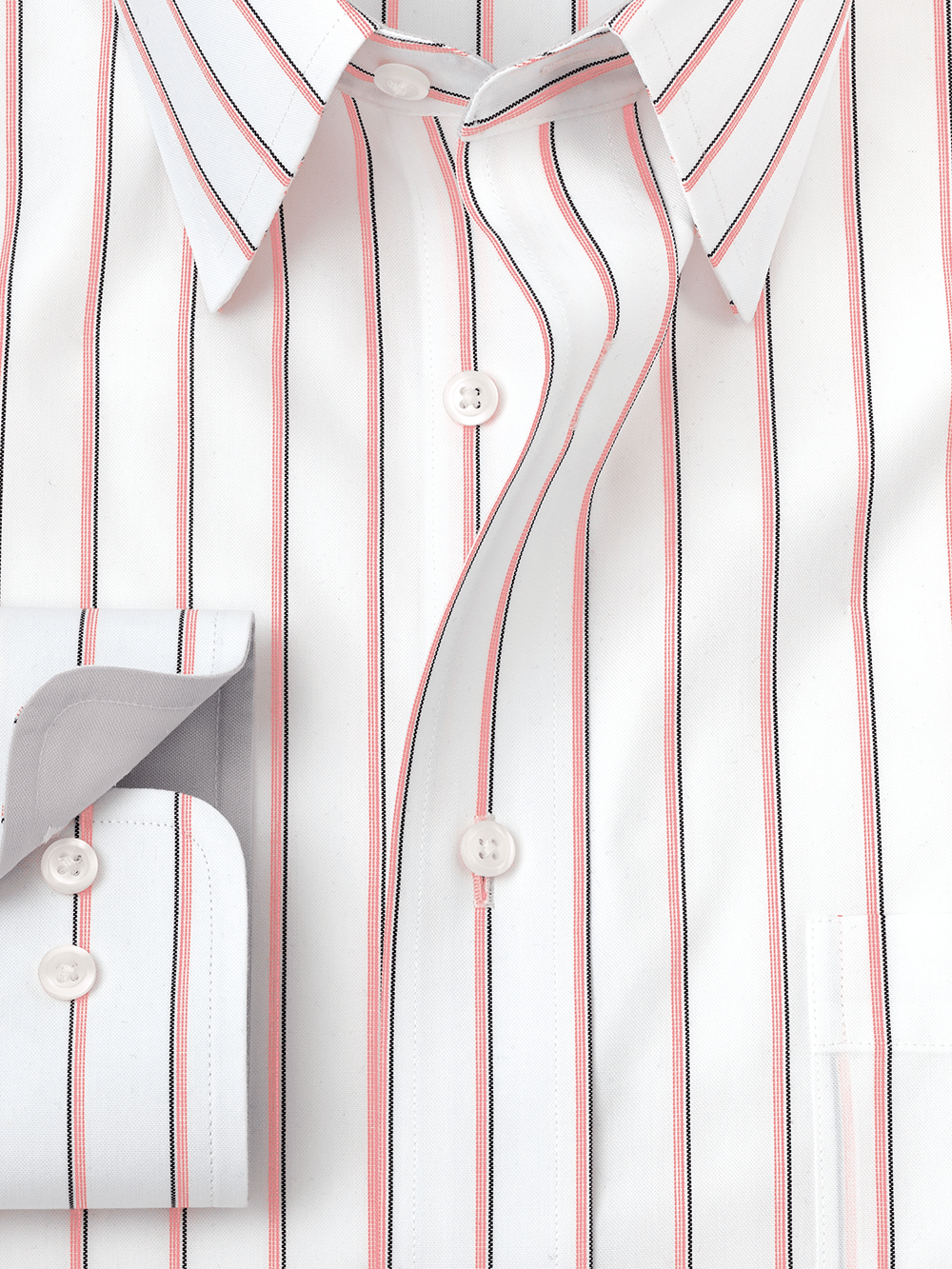 Alternate Image of Non-iron Cotton Stripe Dress Shirt With Contrast Trim-5