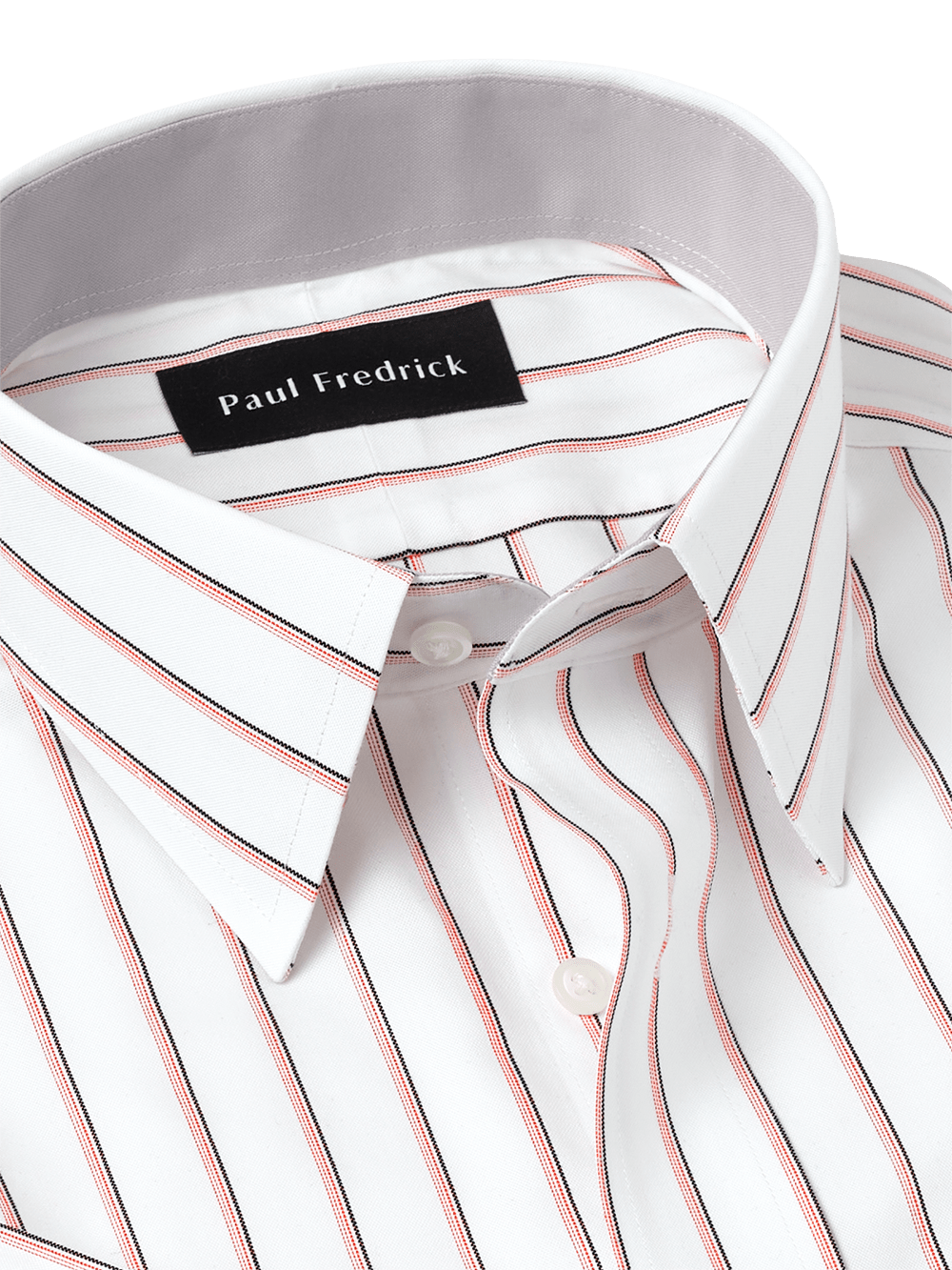 Alternate Image of Non-iron Cotton Stripe Dress Shirt With Contrast Trim-6