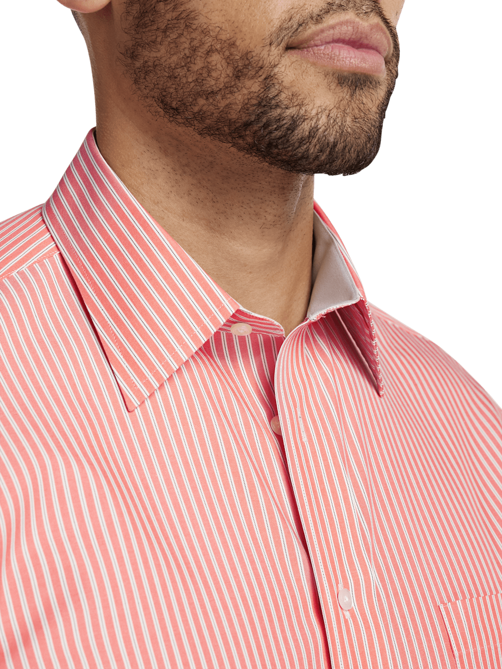 Alternate Image of Non-iron Cotton Stripe Dress Shirt With Contrast Trim-2