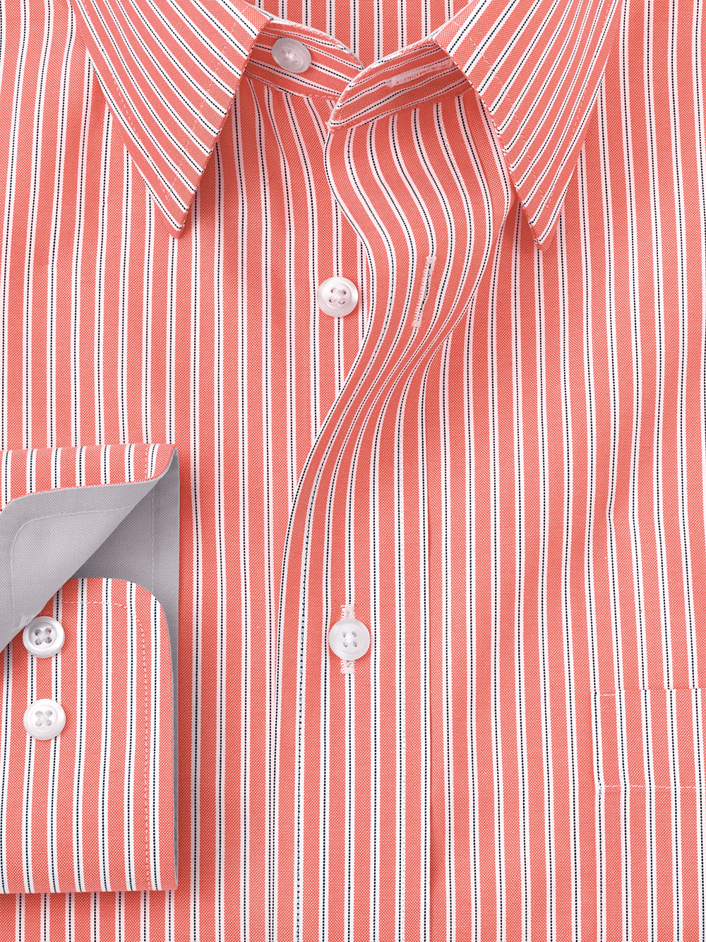 Alternate Image of Non-iron Cotton Stripe Dress Shirt With Contrast Trim-5
