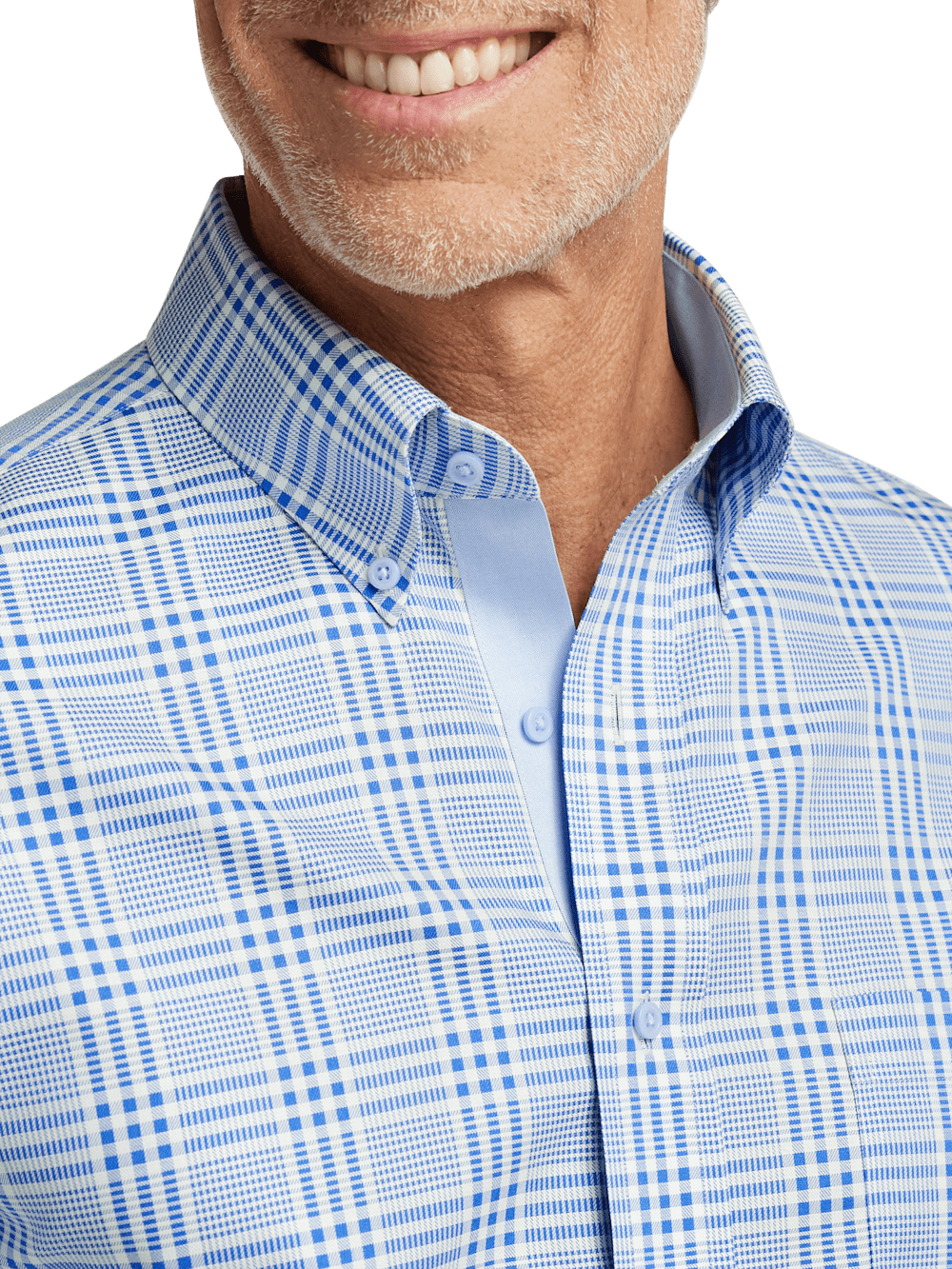 Alternate Image of Non-iron Cotton Plaid Dress Shirt With Contrast Trim-2