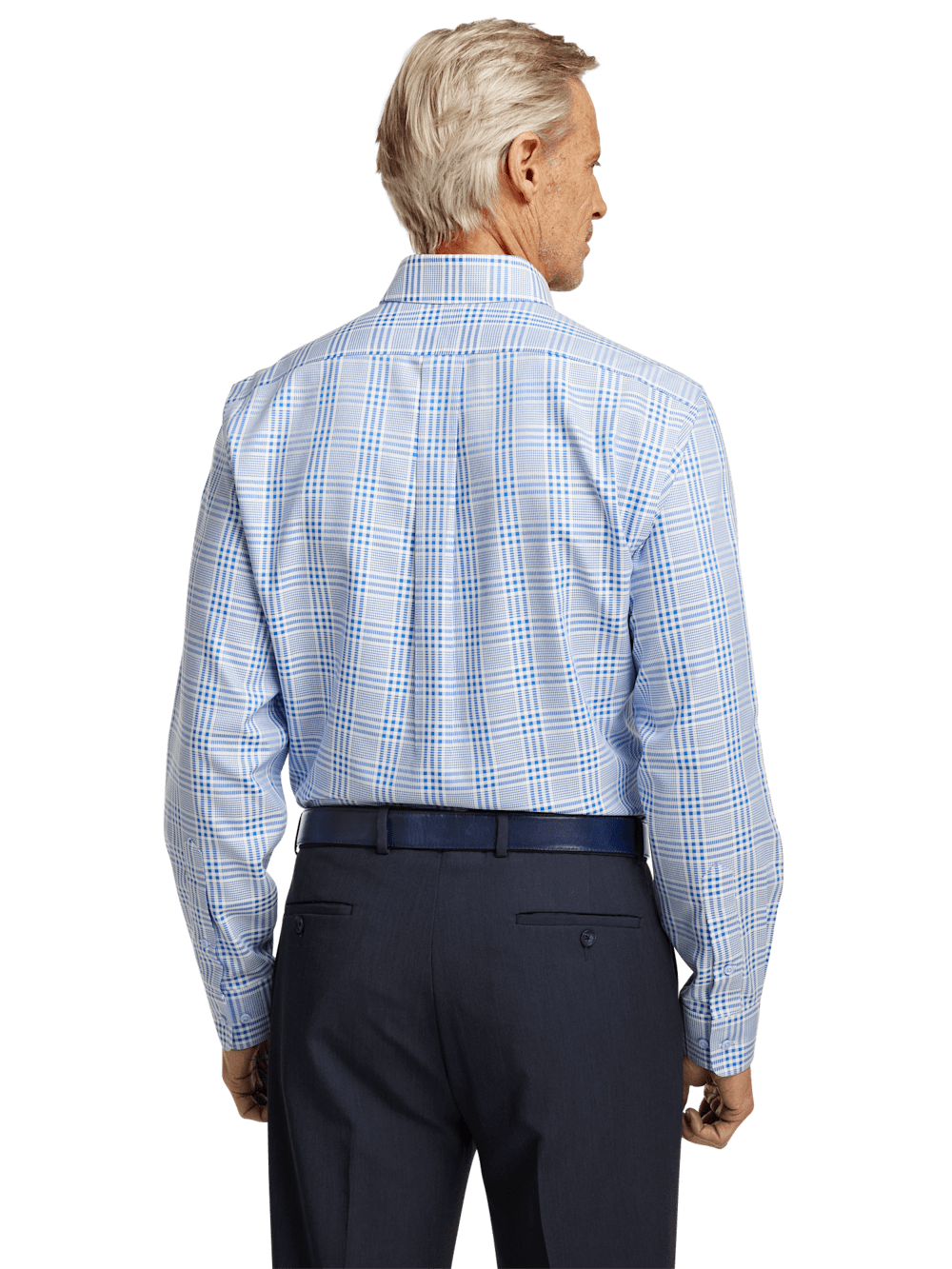 Alternate Image of Non-iron Cotton Plaid Dress Shirt With Contrast Trim-4
