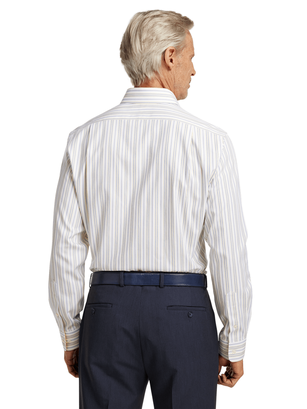 Alternate Image of Non-iron Cotton Stripe Dress Shirt With Contrast Trim-4