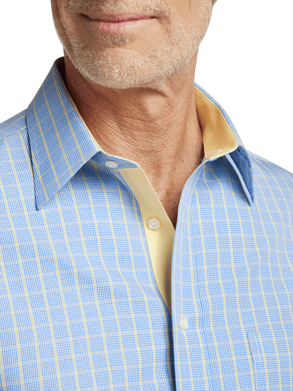 Alternate Image of Non-iron Cotton Tattersall Dress Shirt With Contrast Trim-2