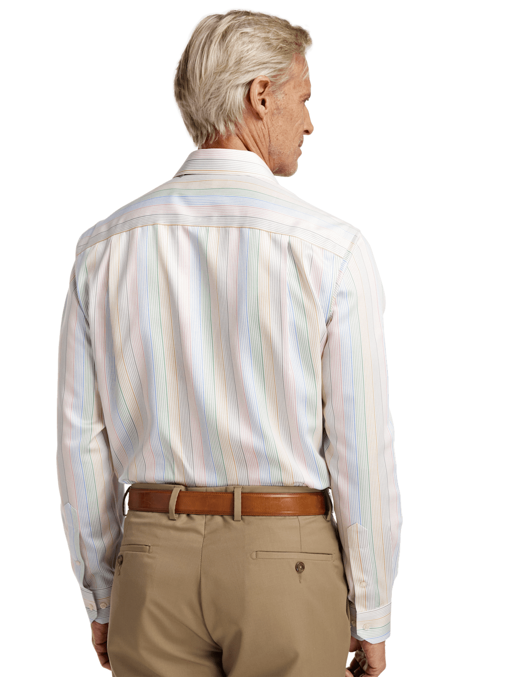 Alternate Image of Non-iron Cotton Stripe Dress Shirt With Contrast Trim-4