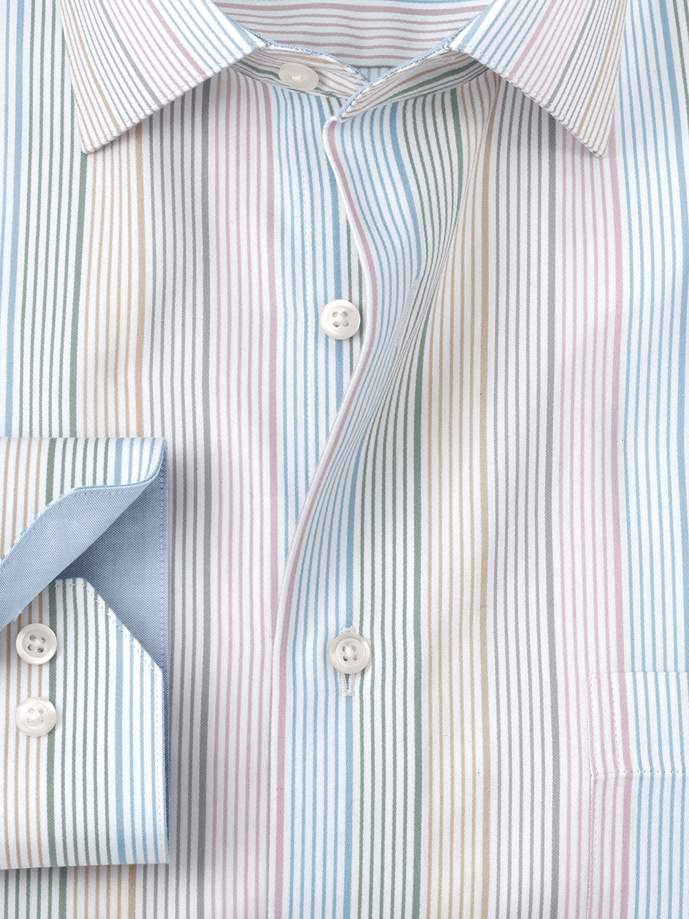 Alternate Image of Non-iron Cotton Stripe Dress Shirt With Contrast Trim-5