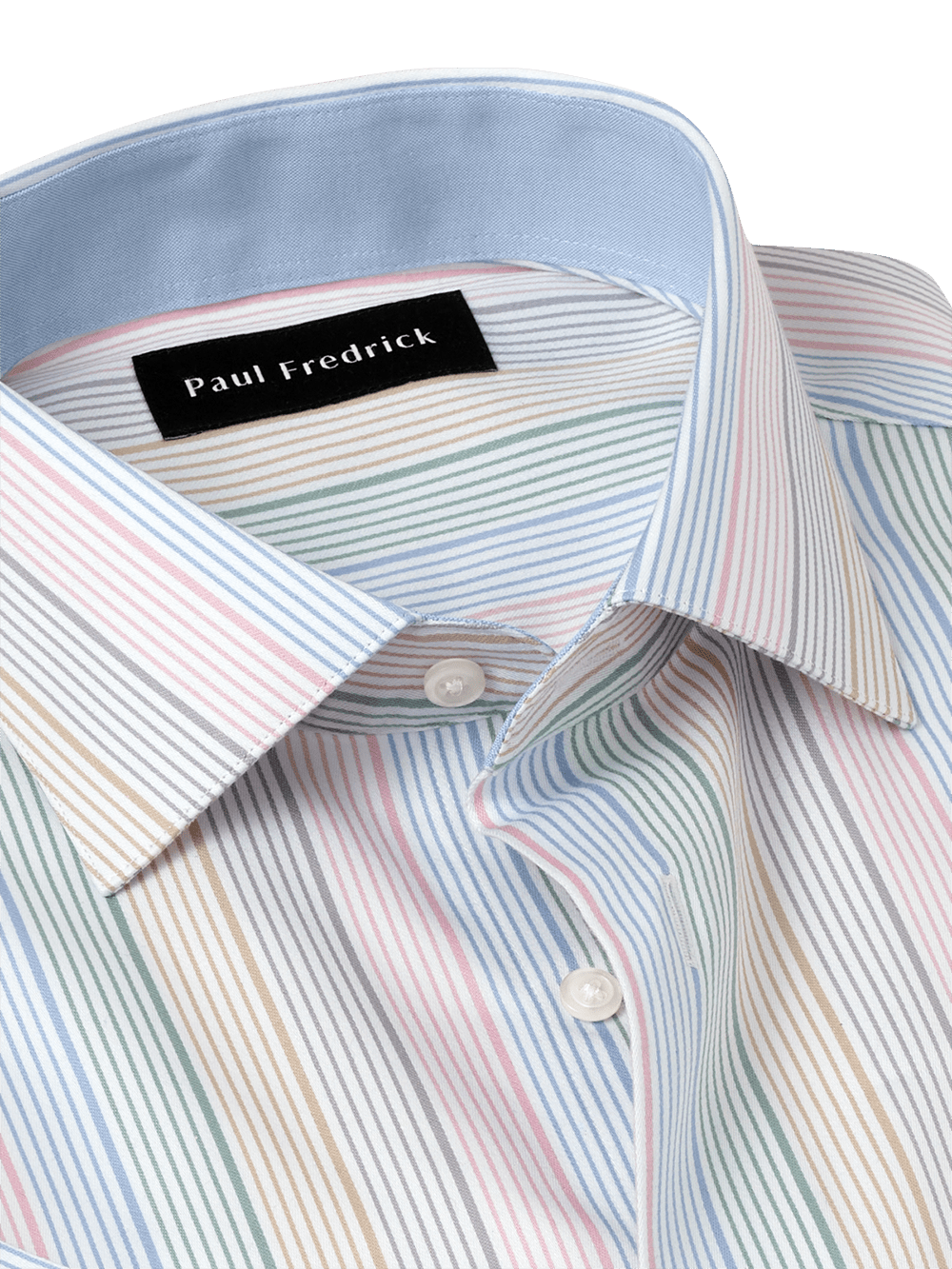 Alternate Image of Non-iron Cotton Stripe Dress Shirt With Contrast Trim-6