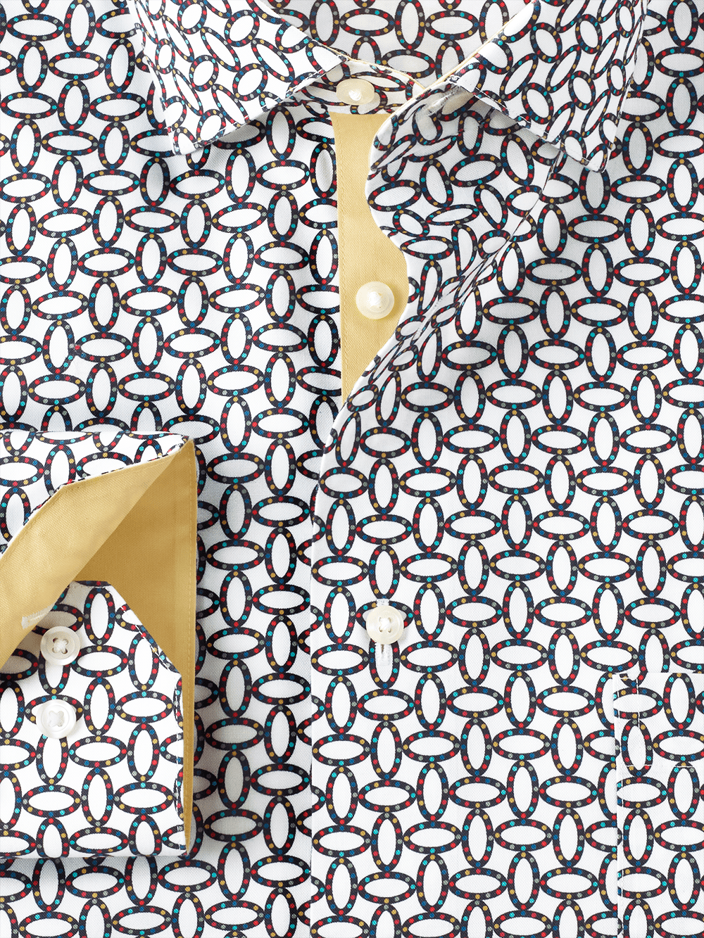 Alternate Image of Non-iron Cotton Print Dress Shirt With Contrast Trim-1