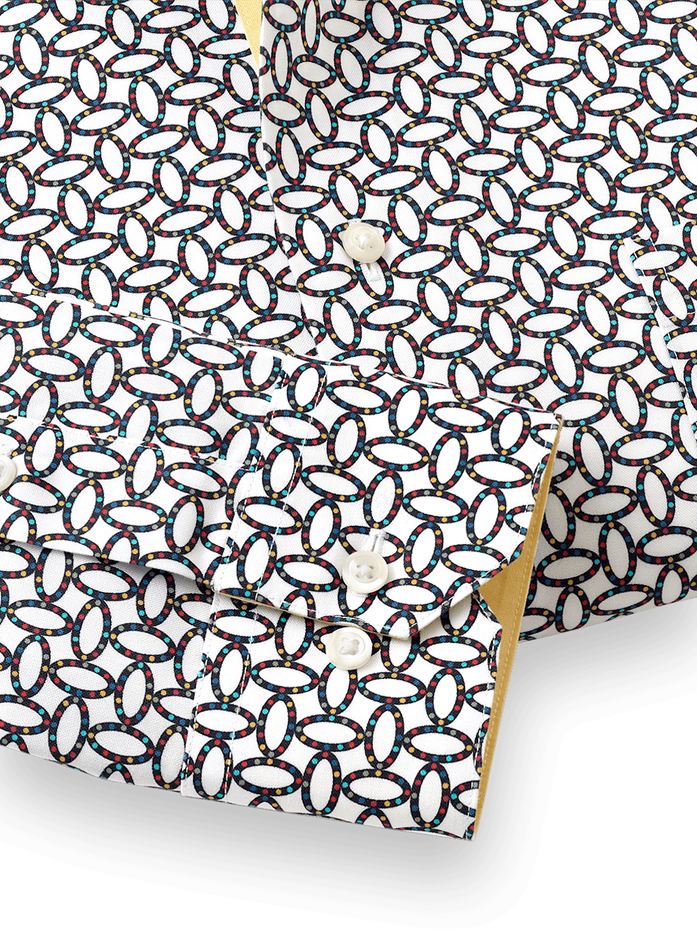 Alternate Image of Non-iron Cotton Print Dress Shirt With Contrast Trim-3