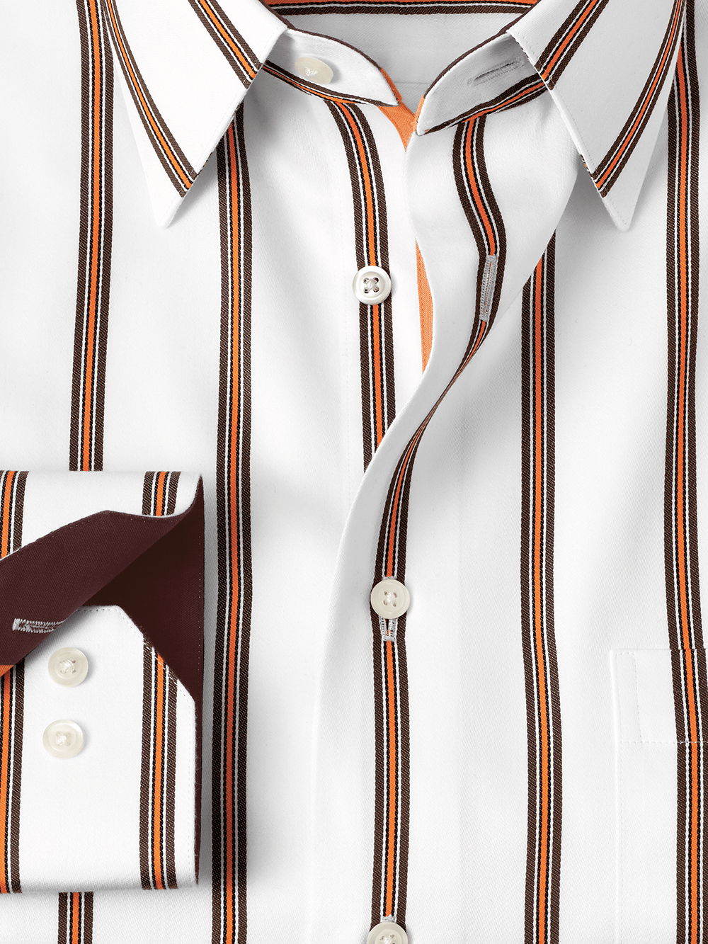 Alternate Image of Non-iron Cotton Stripe Dress Shirt With Contrast Trim-1
