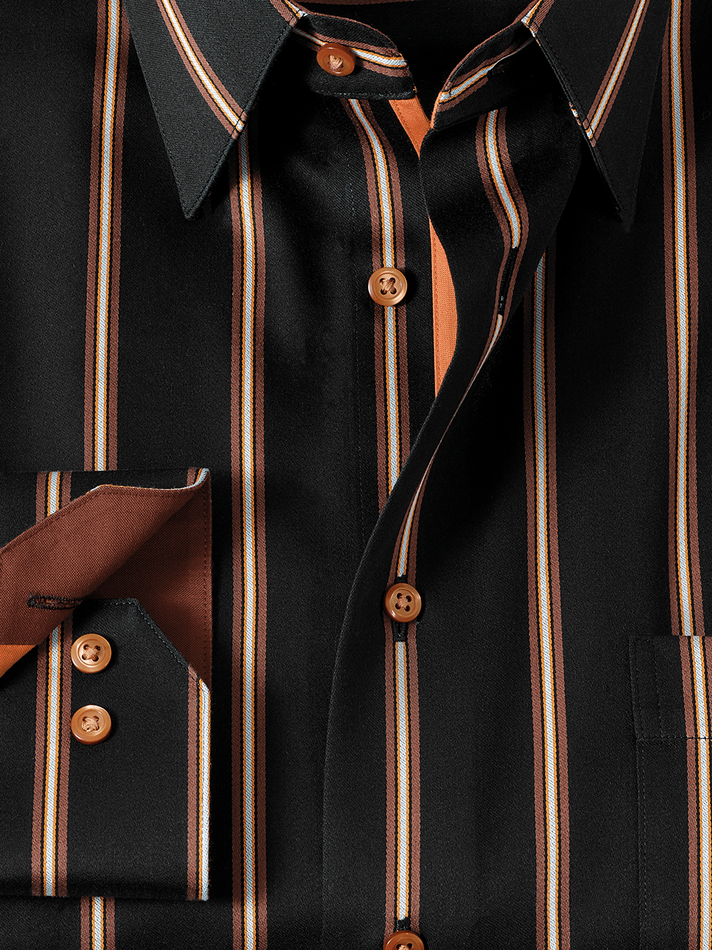 Alternate Image of Non-iron Cotton Stripe Dress Shirt With Contrast Trim-1