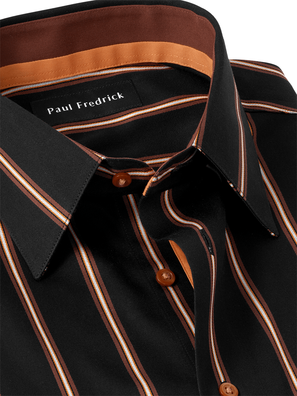 Alternate Image of Non-iron Cotton Stripe Dress Shirt With Contrast Trim-2