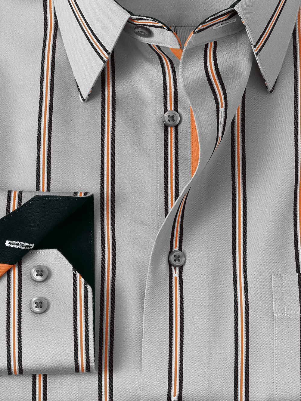 Alternate Image of Non-iron Cotton Stripe Dress Shirt With Contrast Trim-1
