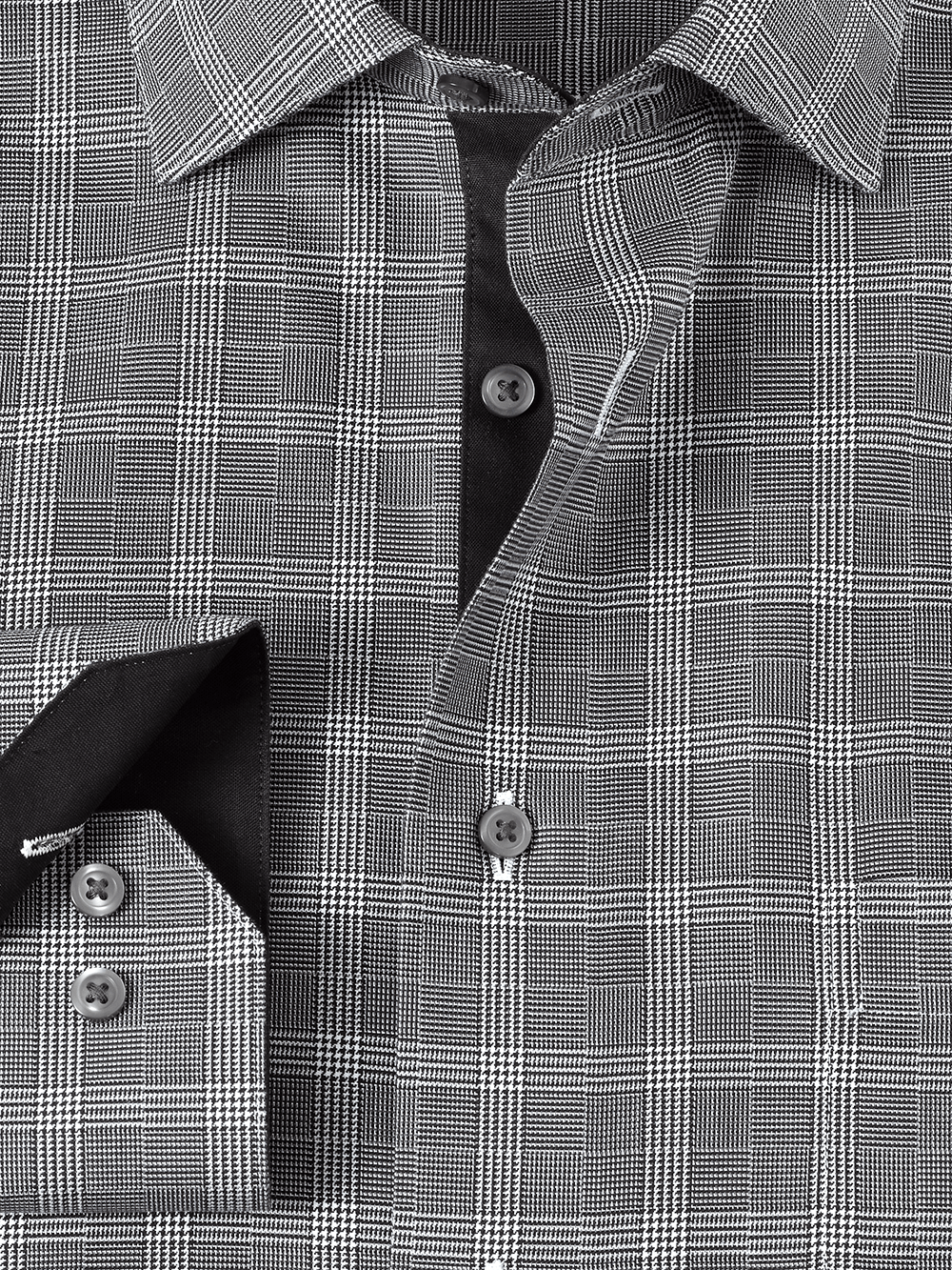 Alternate Image of Non-iron Cotton Plaid Dress Shirt With Contrast Trim-1