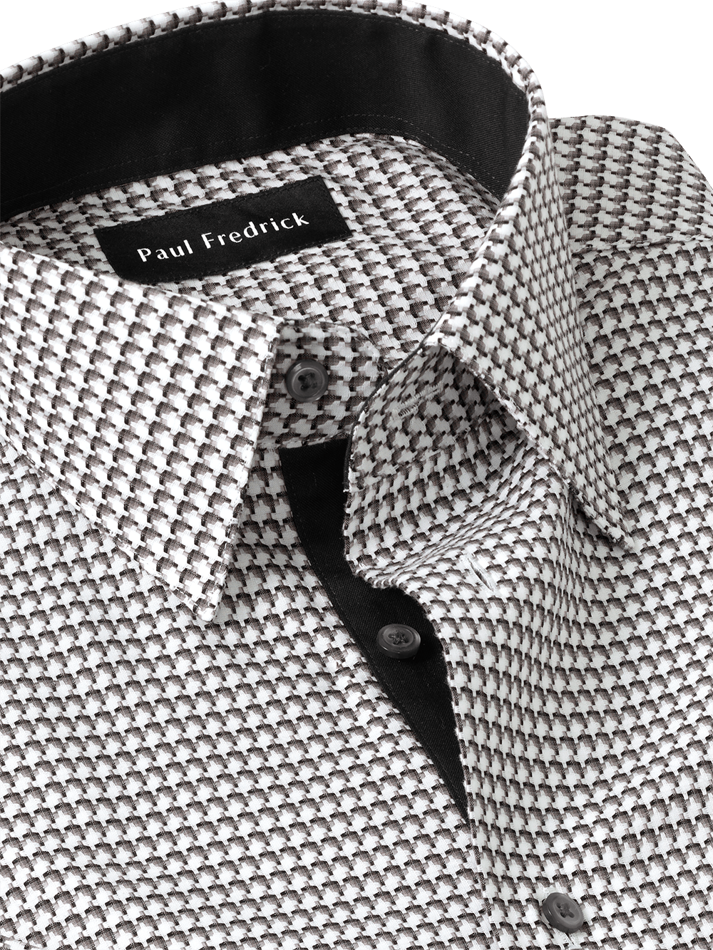 Alternate Image of Non-iron Cotton Houndstooth Dress Shirt With Contrast Trim-2