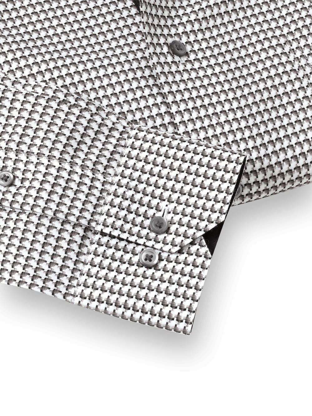 Alternate Image of Non-iron Cotton Houndstooth Dress Shirt With Contrast Trim-3