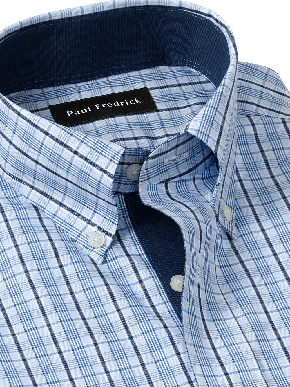 Alternate Image of Non-iron Cotton Glen Plaid Dress Shirt With Contrast Trim-2