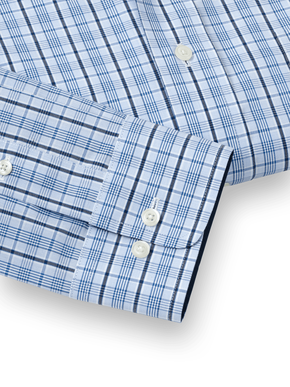 Alternate Image of Non-iron Cotton Glen Plaid Dress Shirt With Contrast Trim-3