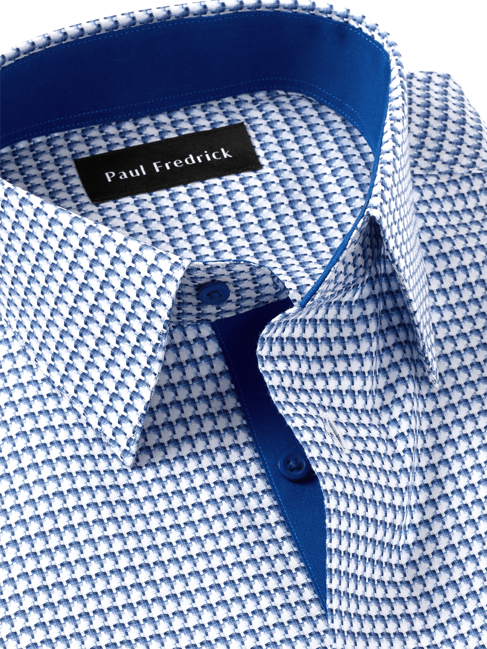 Alternate Image of Non-iron Cotton Houndstooth Dress Shirt With Contrast Trim-2