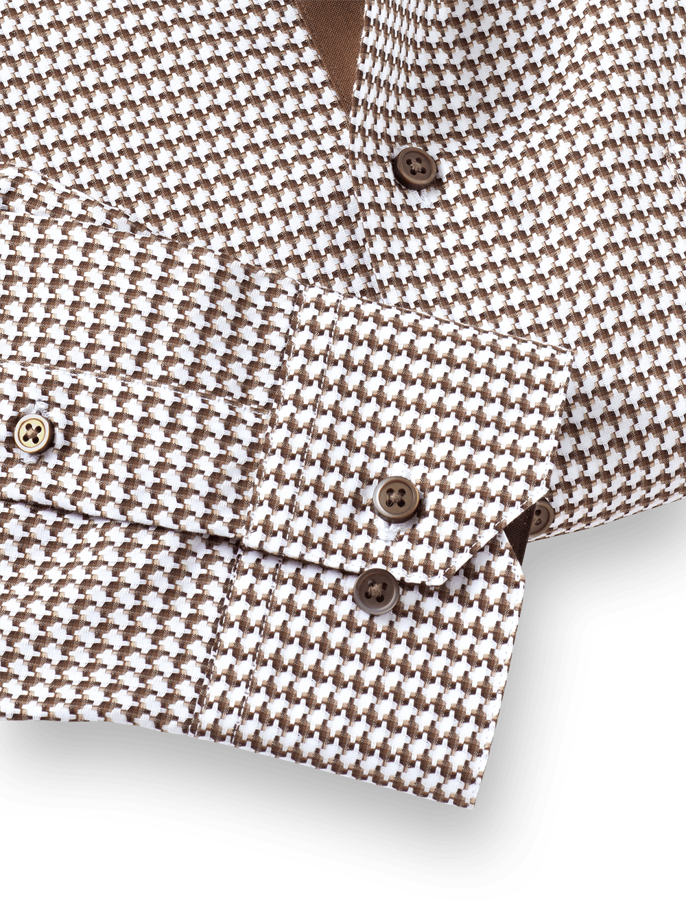 Alternate Image of Non-iron Cotton Houndstooth Dress Shirt With Contrast Trim-3