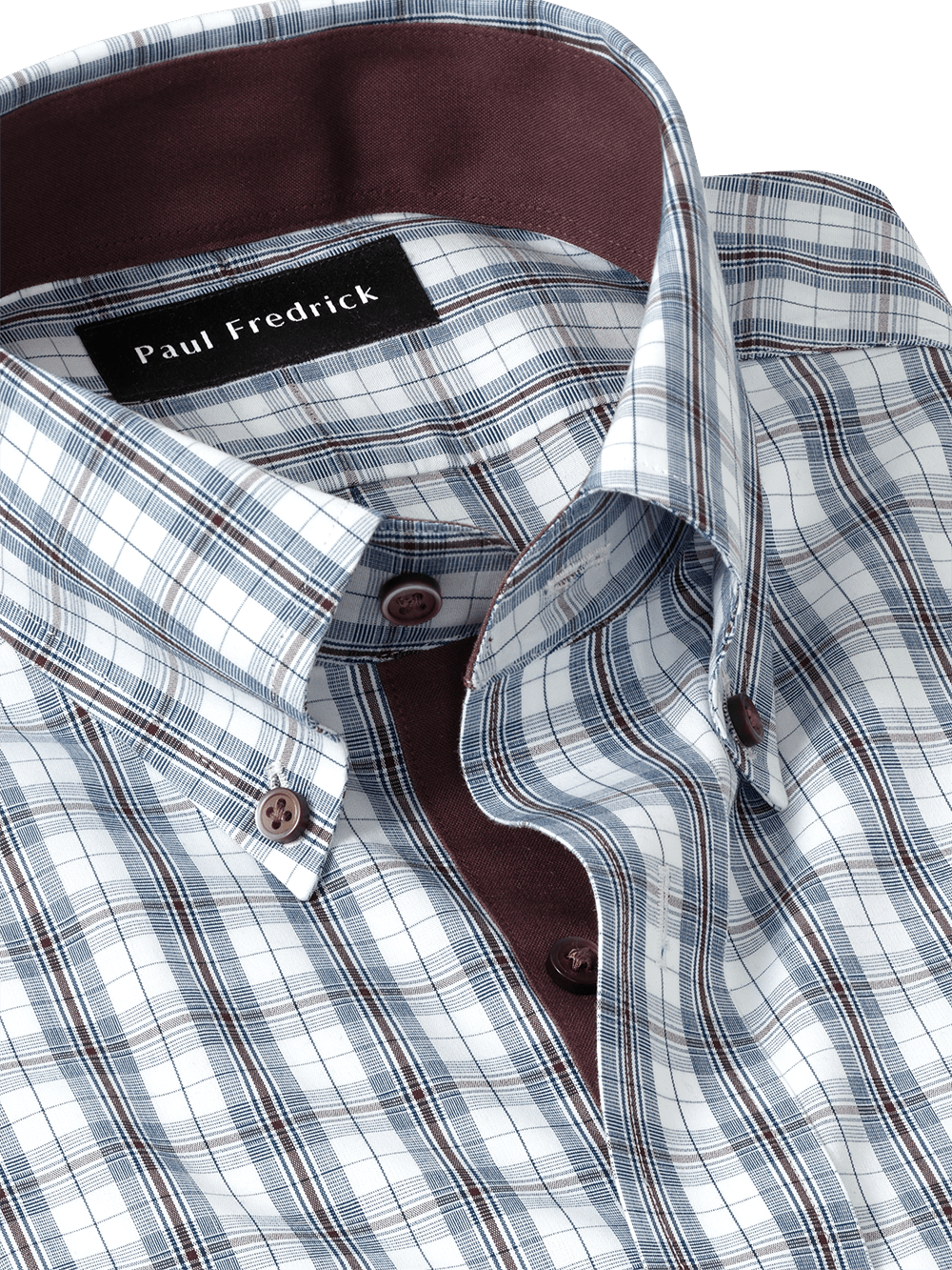 Alternate Image of Non-iron Cotton Plaid Dress Shirt With Contrast Trim-3