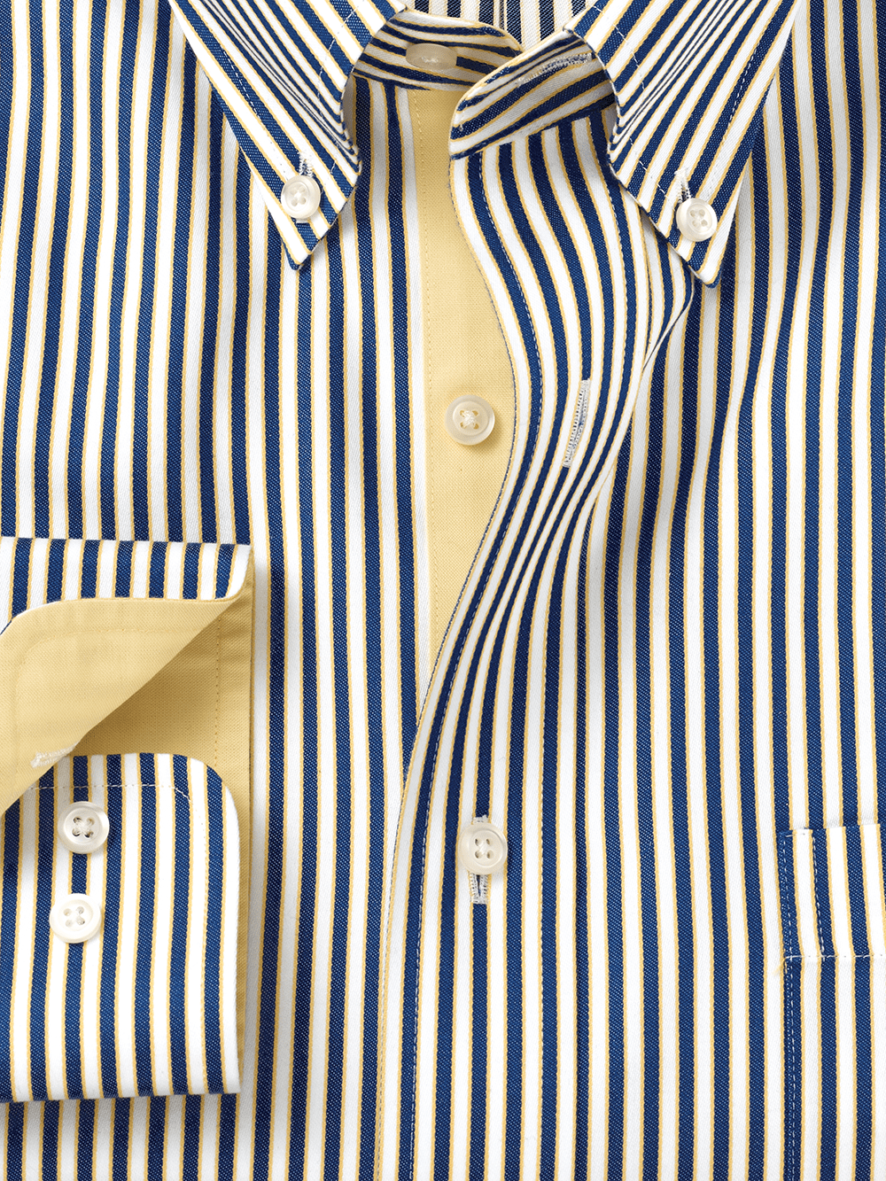 Alternate Image of Non-iron Cotton Stripe Dress Shirt With Contrast Trim-1
