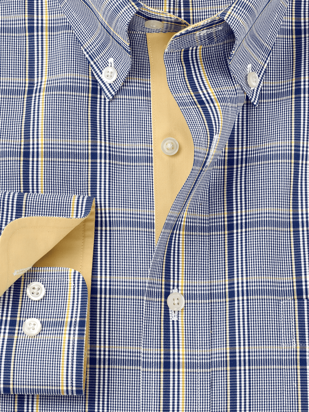 Alternate Image of Non-iron Cotton Plaid Dress Shirt With Contrast Trim-1