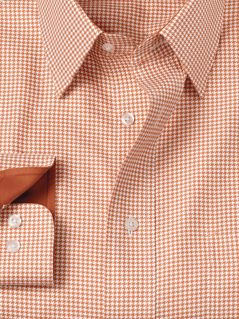 Alternate Image of Non-iron Cotton Houndstooth Dress Shirt With Contrast Trim-5