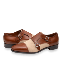 Travis Double Monk Strap - Brown/natural