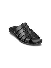 Matteo Backless Fisherman Sandal - Black