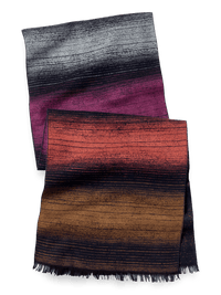 Bold Stripe Brushed Silk Scarf - Rust Multi