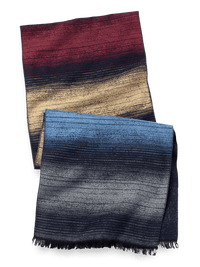 Bold Stripe Brushed Silk Scarf - Grey Multi