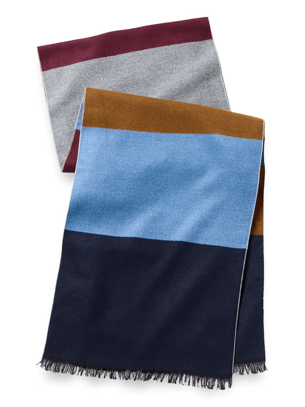 Product Image of Color Block Brushed Silk Scarf-Navy Multi