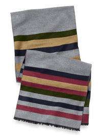 Stripe Brushed Silk Scarf - Multi